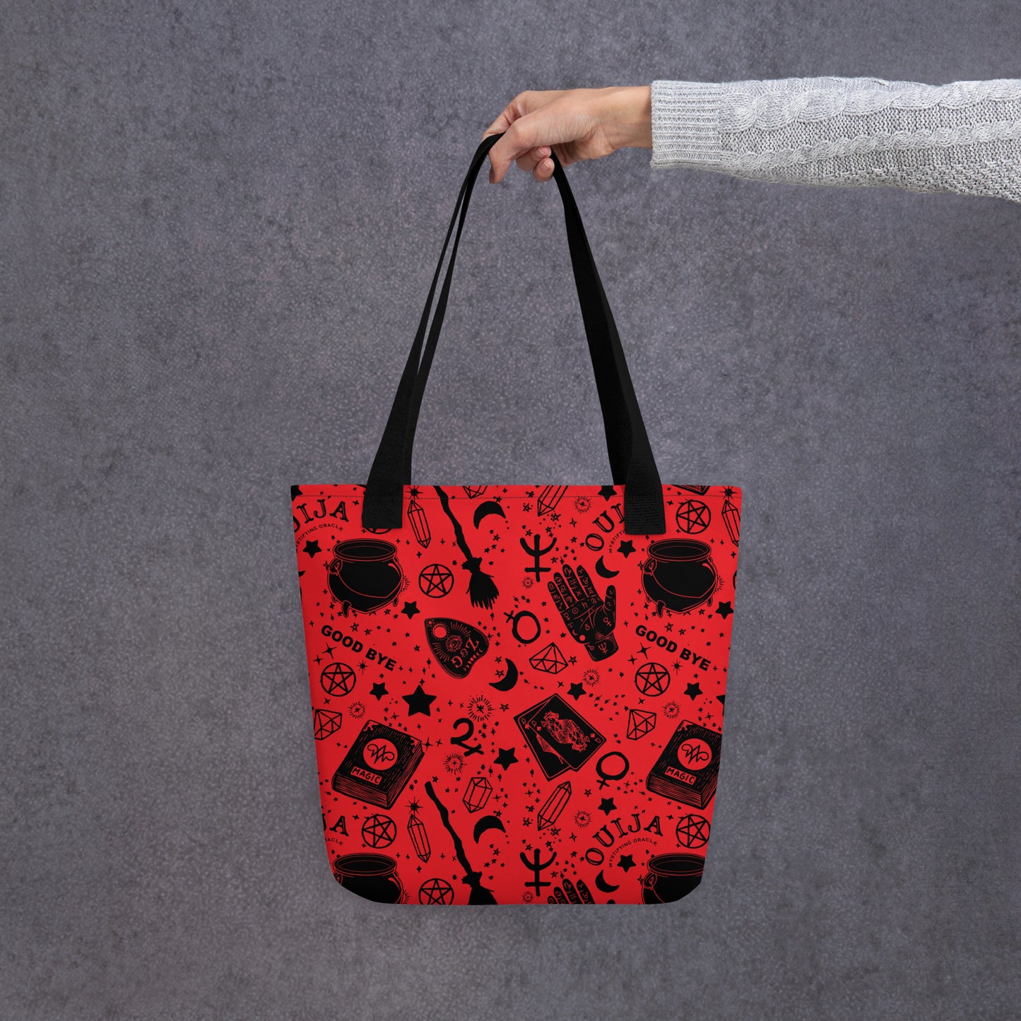 Spooky Occult All Over Print (Red) Tote bag