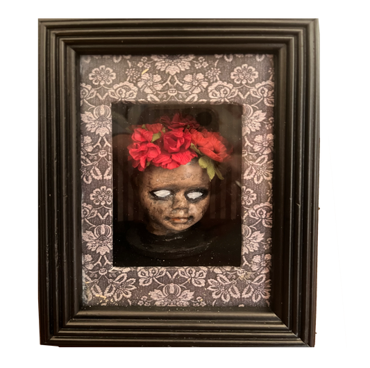 Spooky Baby Doll Head Shelf/Wall Hanging Box