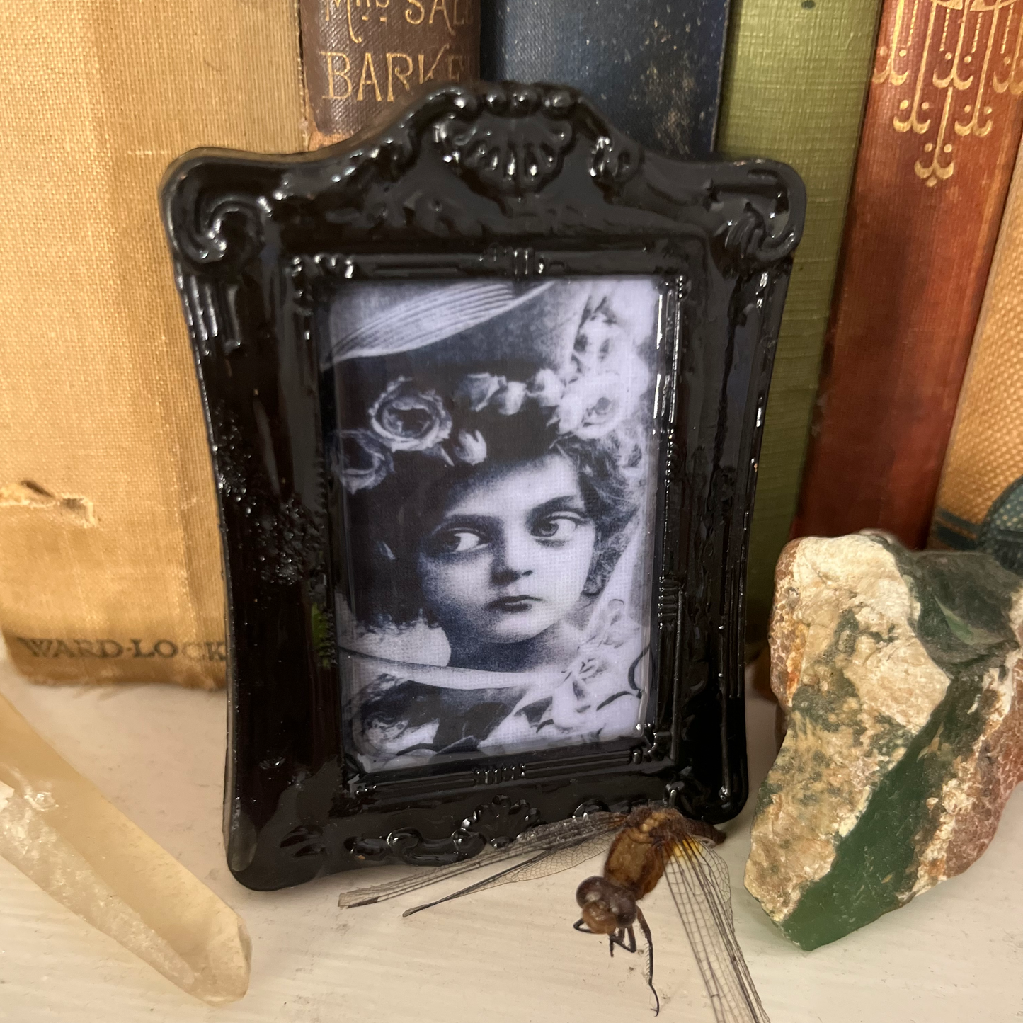 Spooky Big Eyed Girl Framed Print